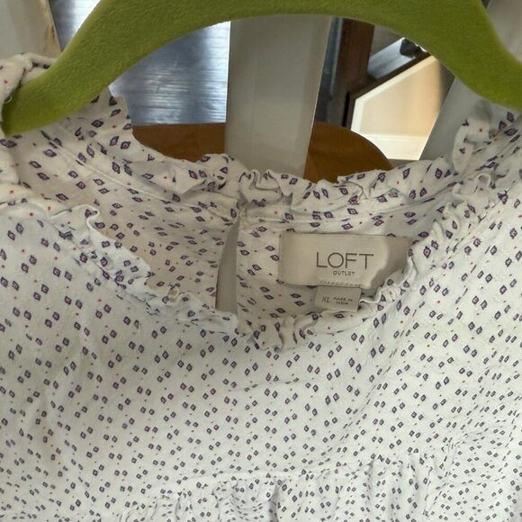 LOFT Outlet Women’s White Long Sleeve Tunic Blouse – Size XL - Picture 4 of 6